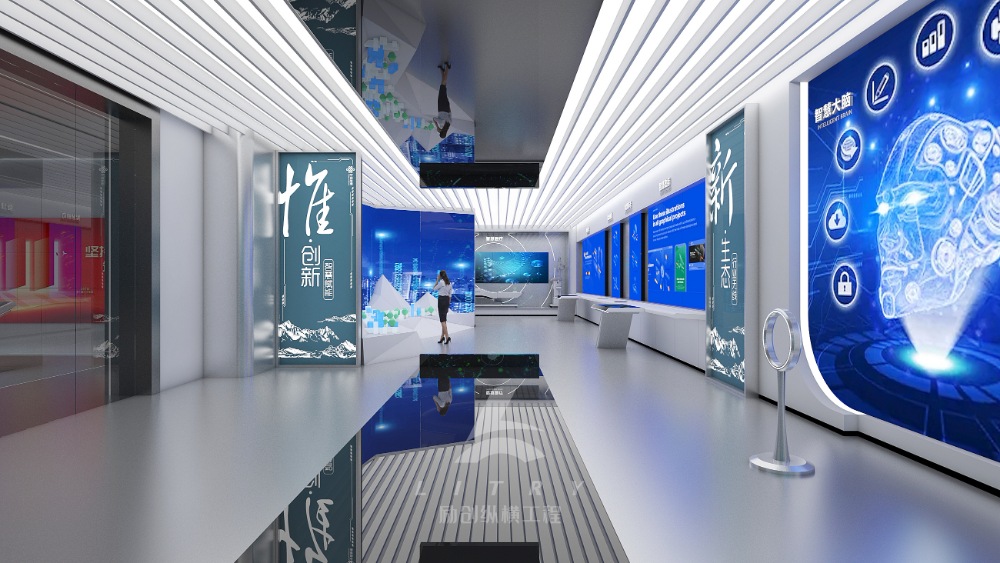 成都展厅设计装修公司-文化墙设计制作公司-企业文化建设一体化公司-四川励创纵横建设工程有限公司的数字科技展厅设计建设案例